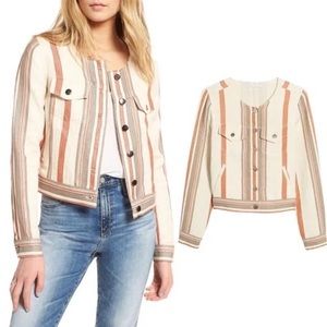 🍎 Brand New! Rebecca Minkoff Charlie Striped Crop Jacket